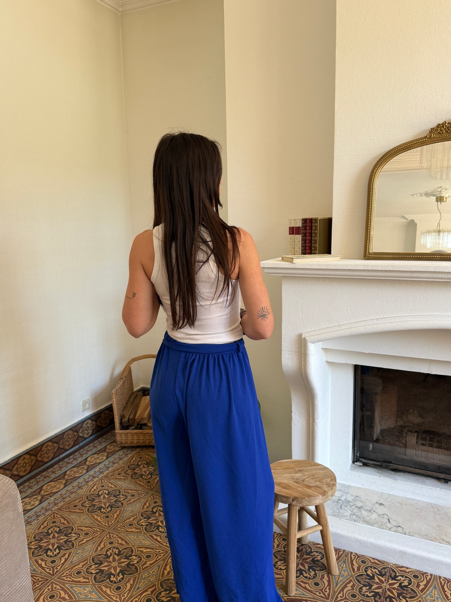 PANTALON FLUIDE BLEU ÉLECTRIQUE