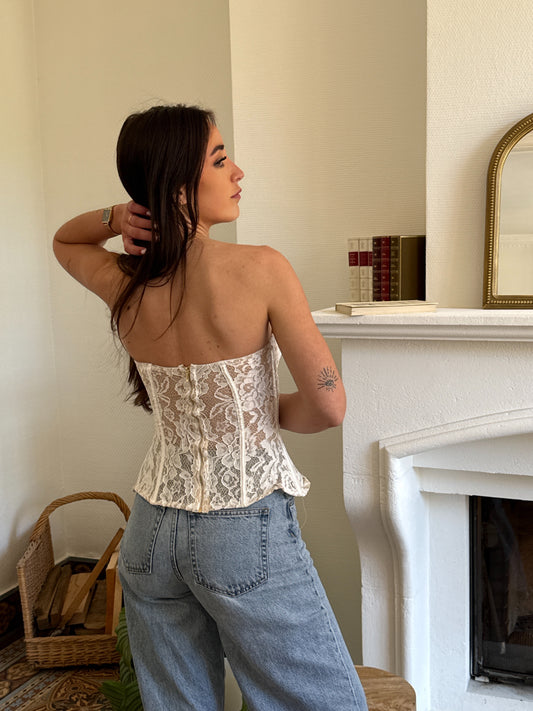 CORSET DENTELLE BEIGE