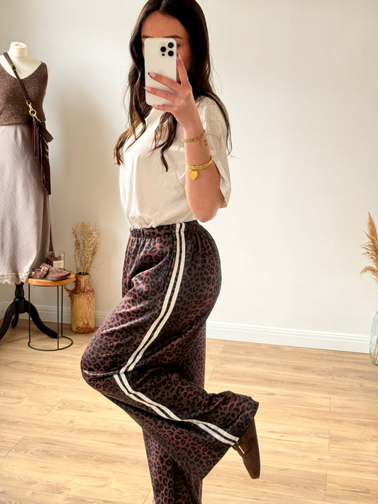 PANTALON LÉOPARD BLANC