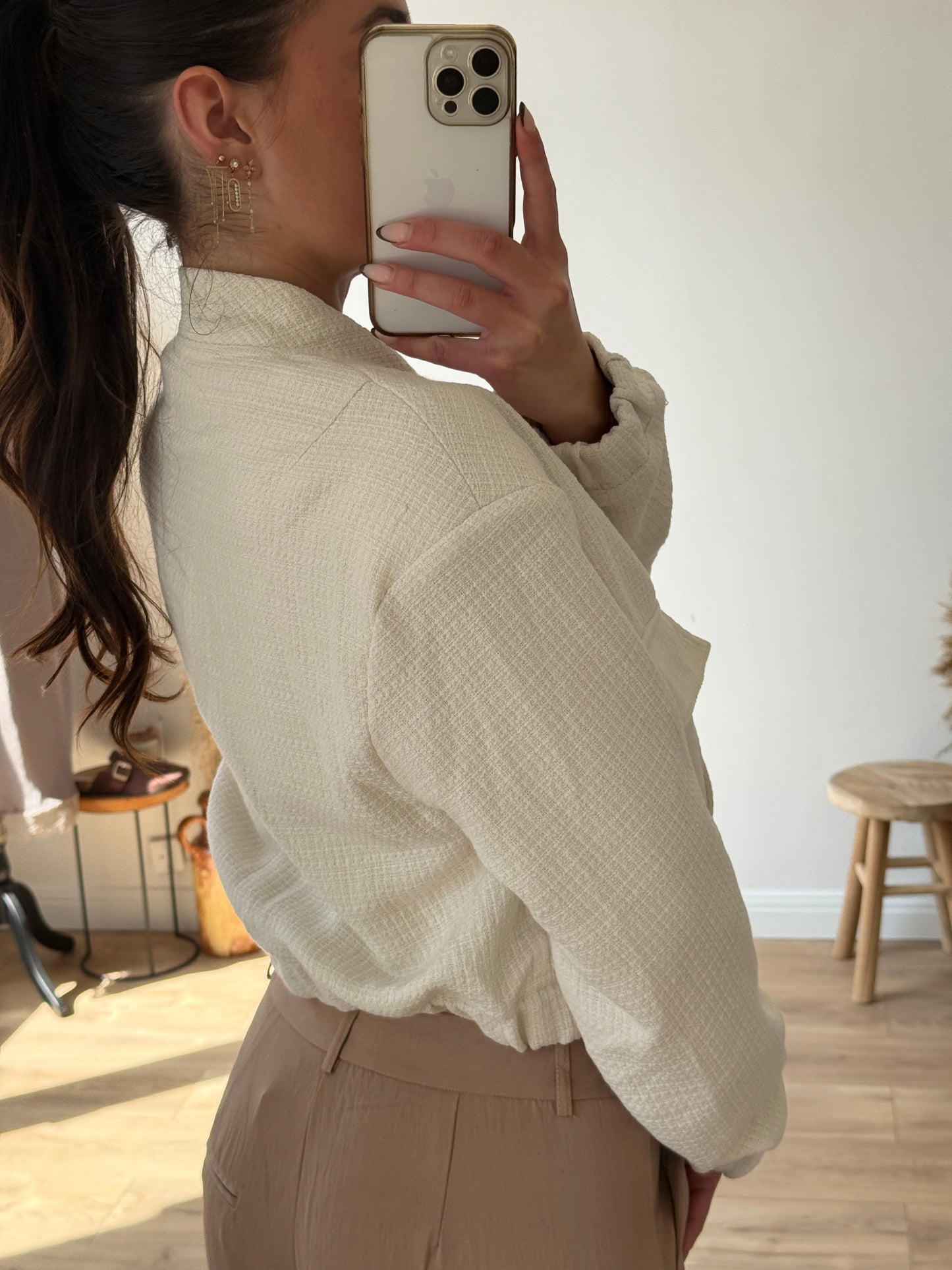 VESTE TWEED CRÈME