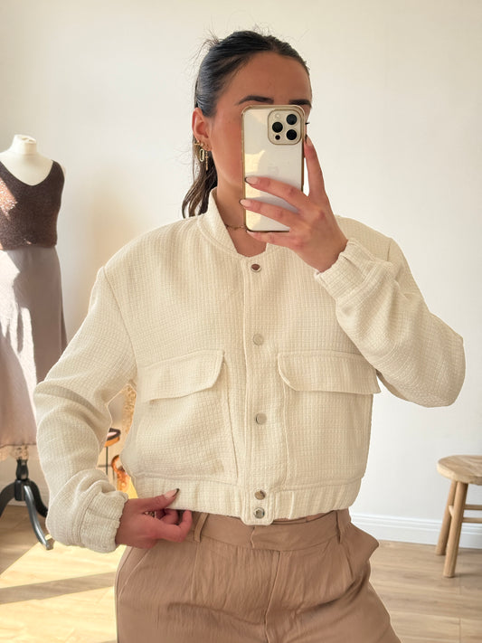 VESTE TWEED CRÈME