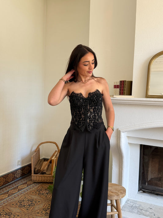 CORSET DENTELLE NOIR