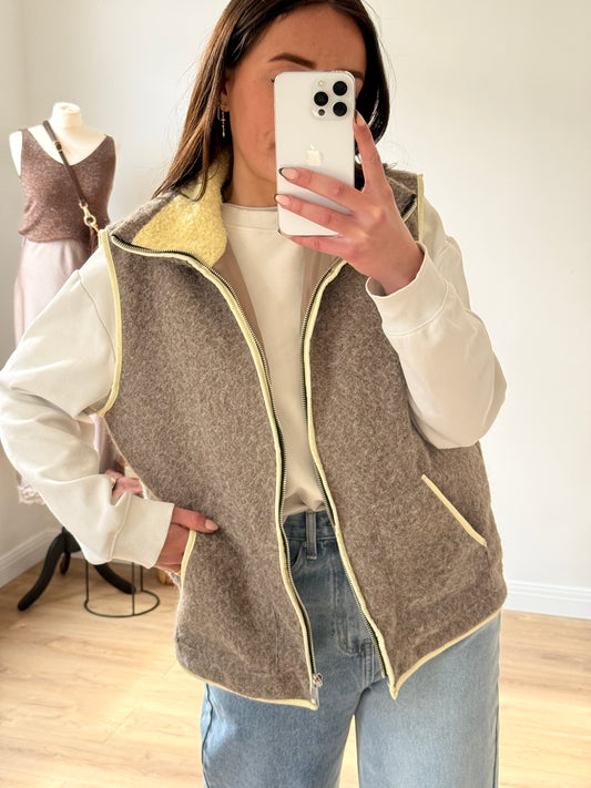 VESTE MARRON & JAUNE