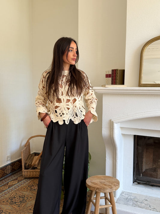 TOP CROCHET BEIGE