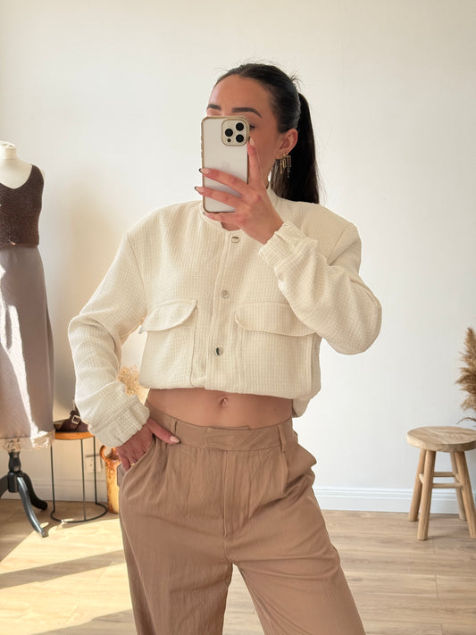 VESTE TWEED CRÈME