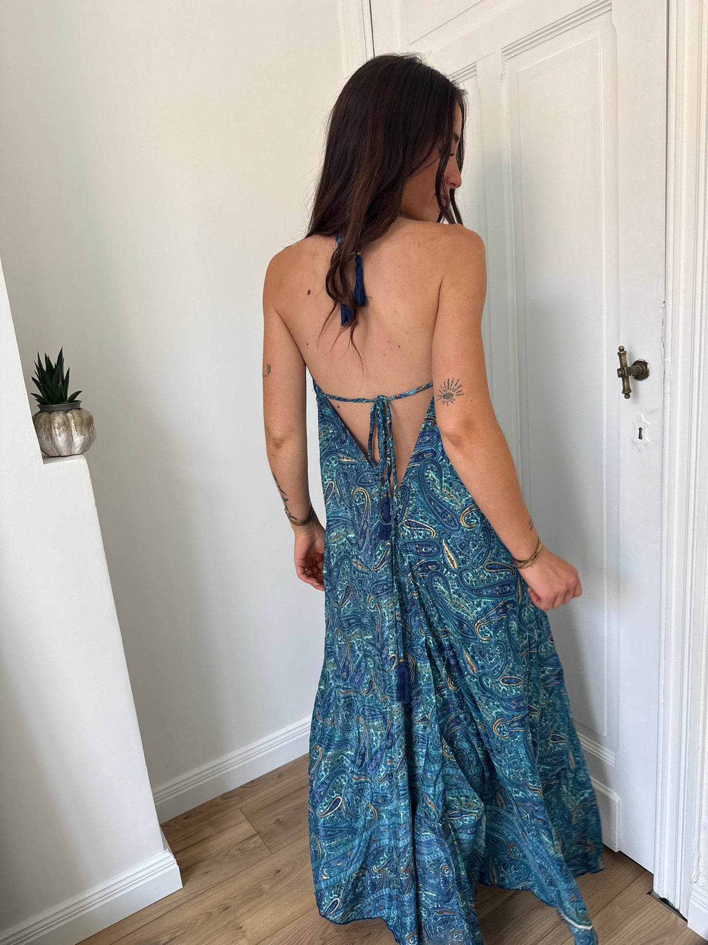 ROBE BOHÈME SARAH BLEUE MARINE