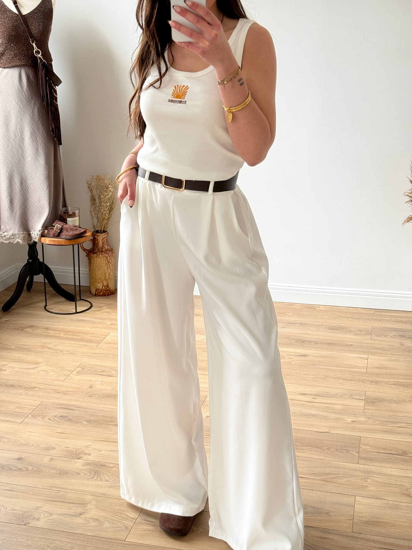 PANTALON TAILLEUR BLANC