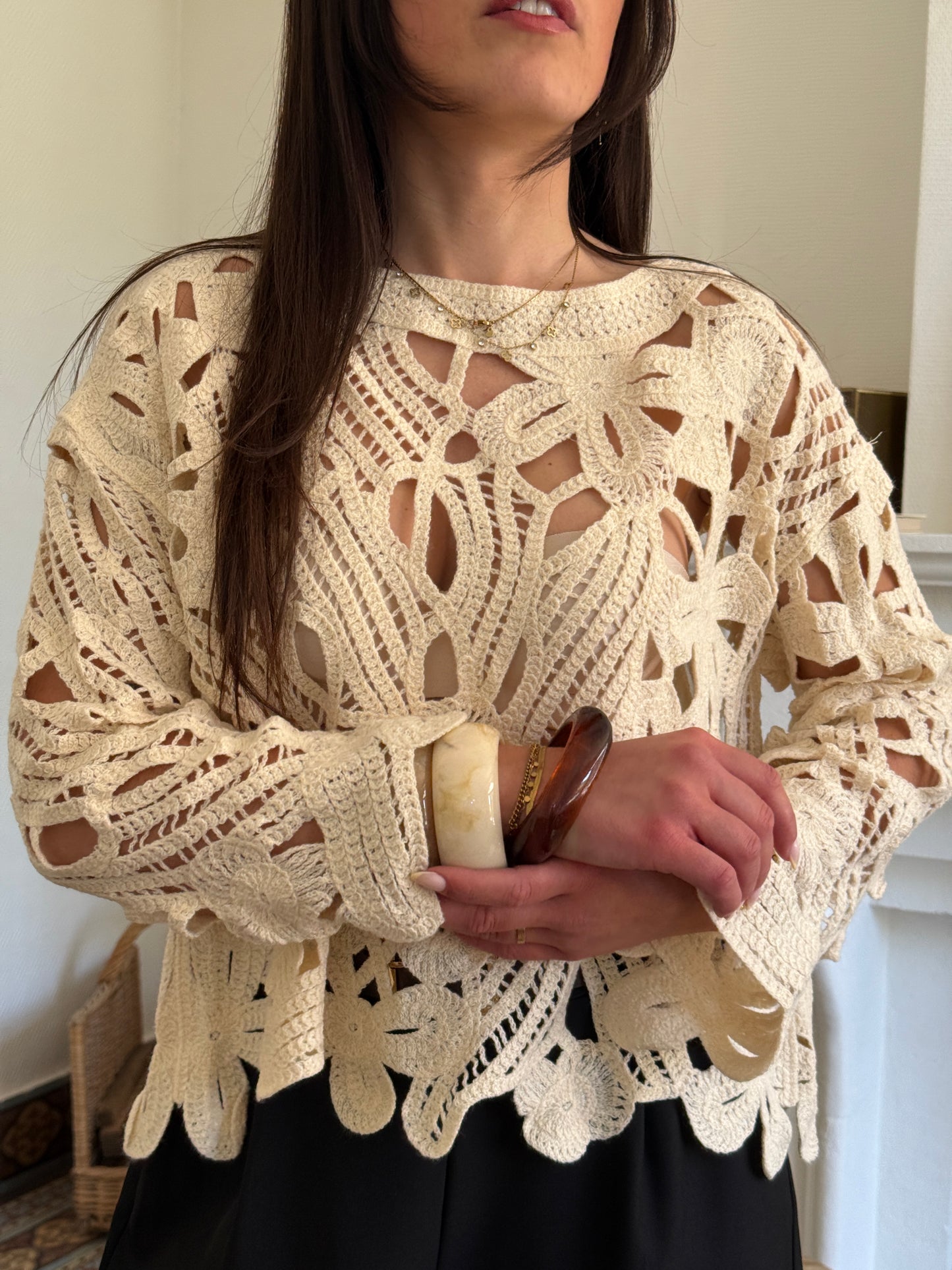 TOP CROCHET BEIGE