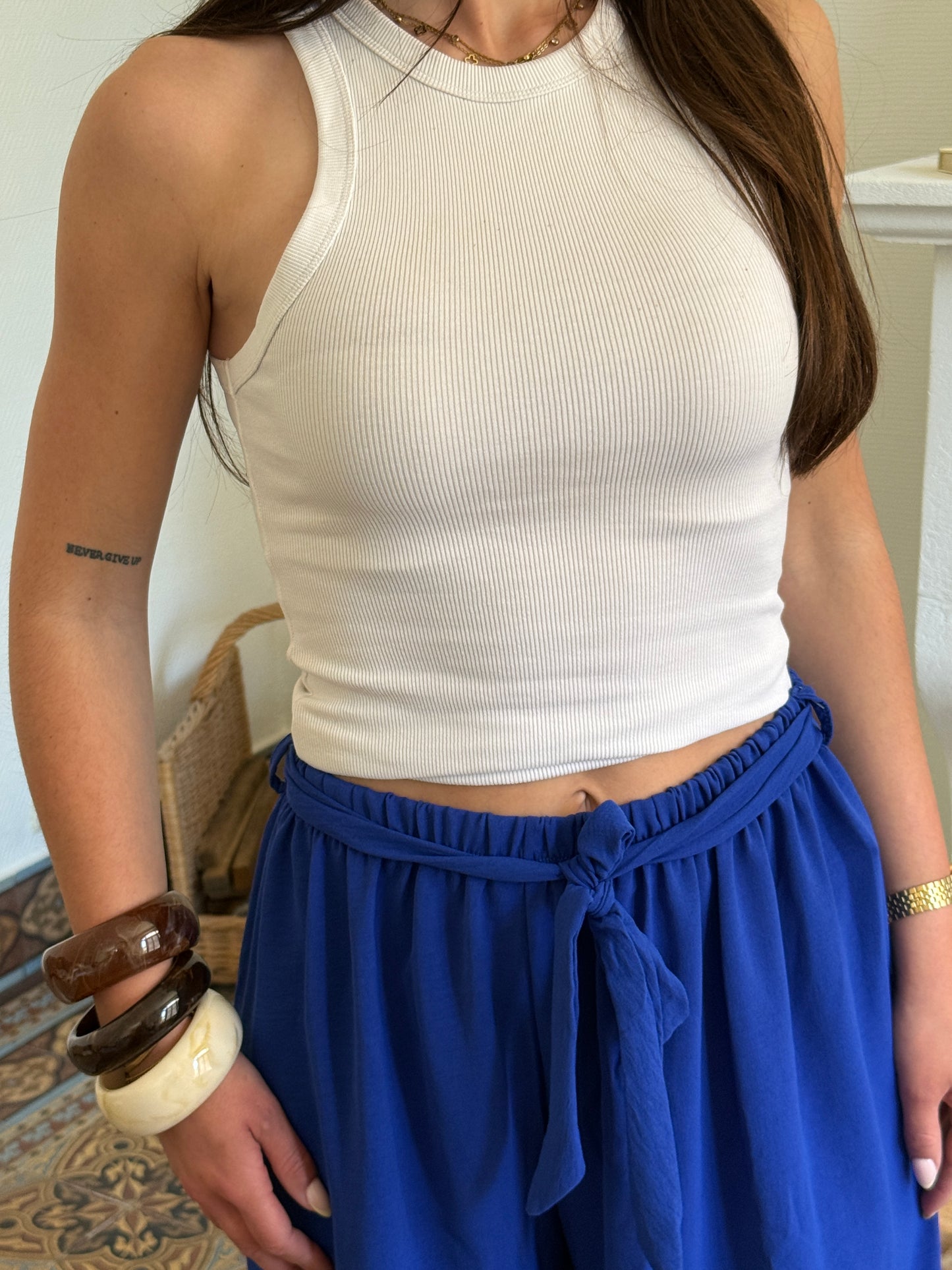 PANTALON FLUIDE BLEU ÉLECTRIQUE