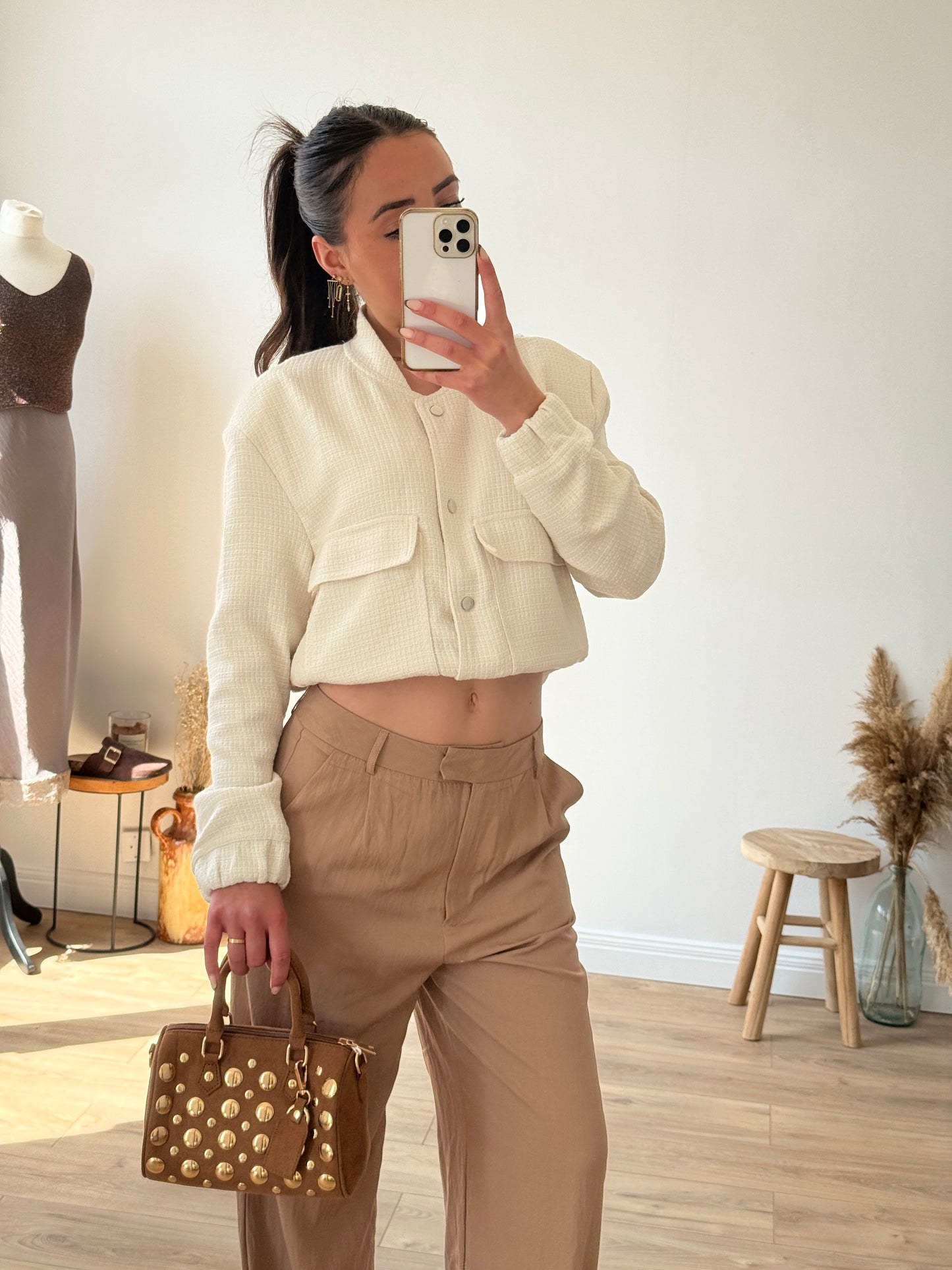 VESTE TWEED CRÈME
