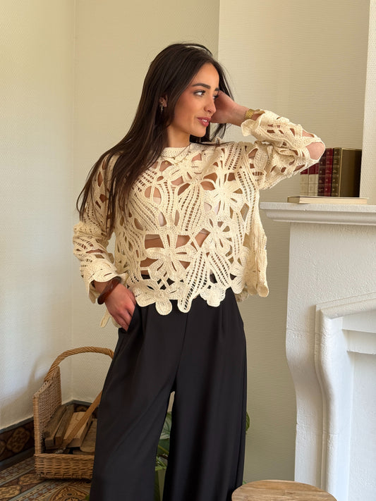 TOP CROCHET BEIGE