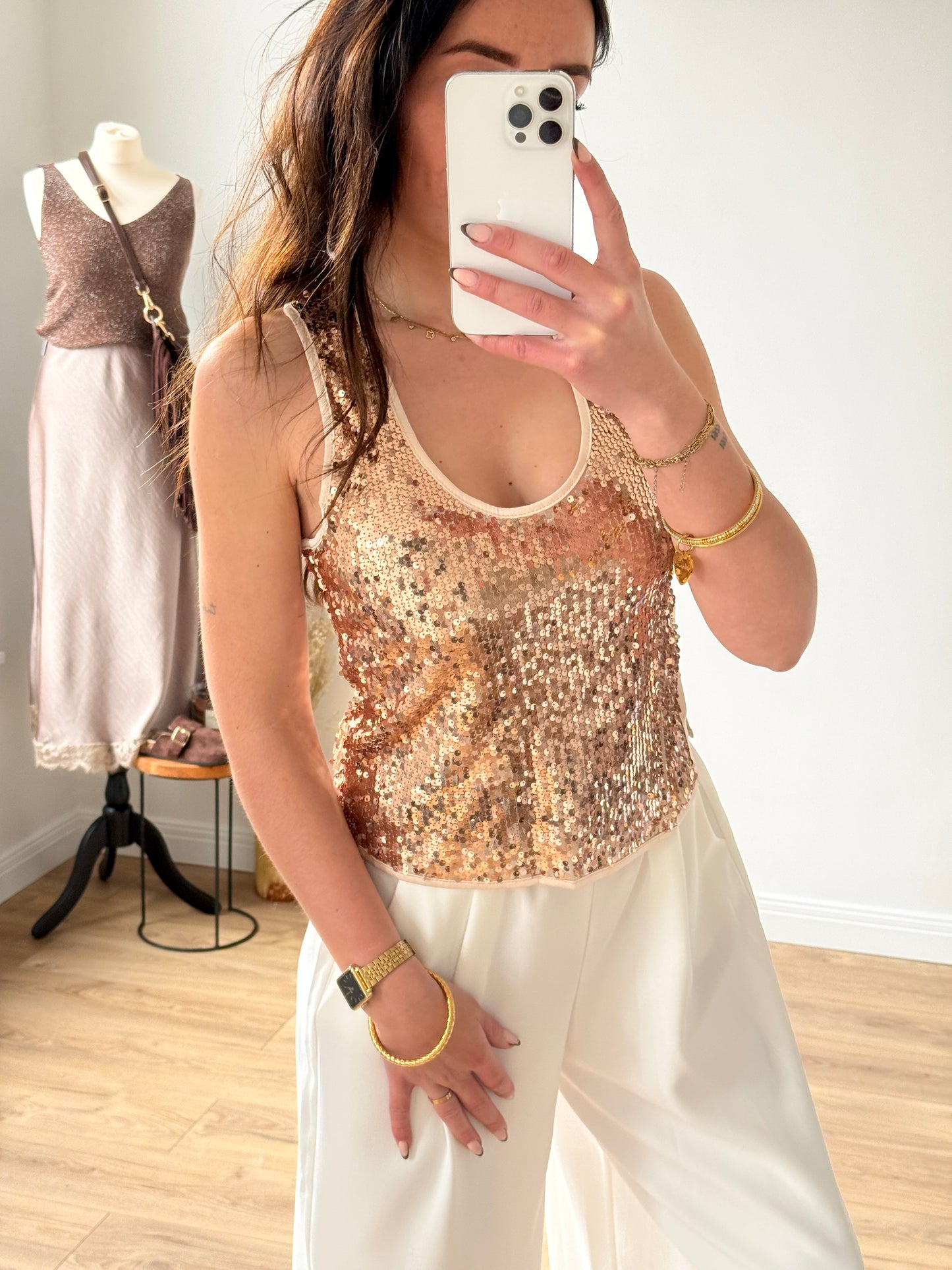 TOP SEQUINS ROSE GOLD