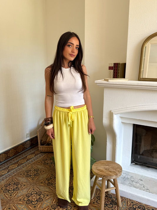 PANTALON FLUIDE JAUNE
