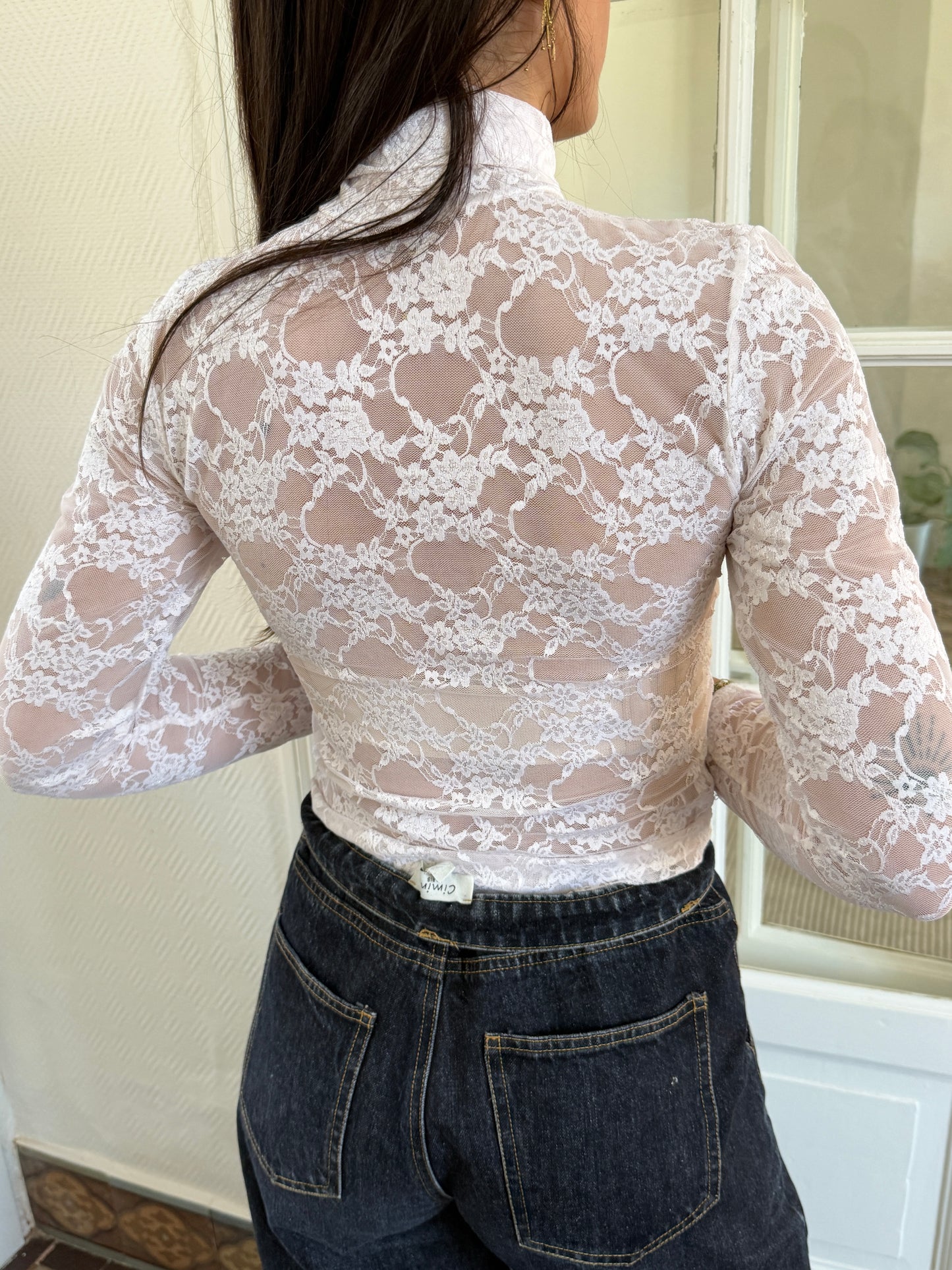 TOP DENTELLE BLANC/BEIGE