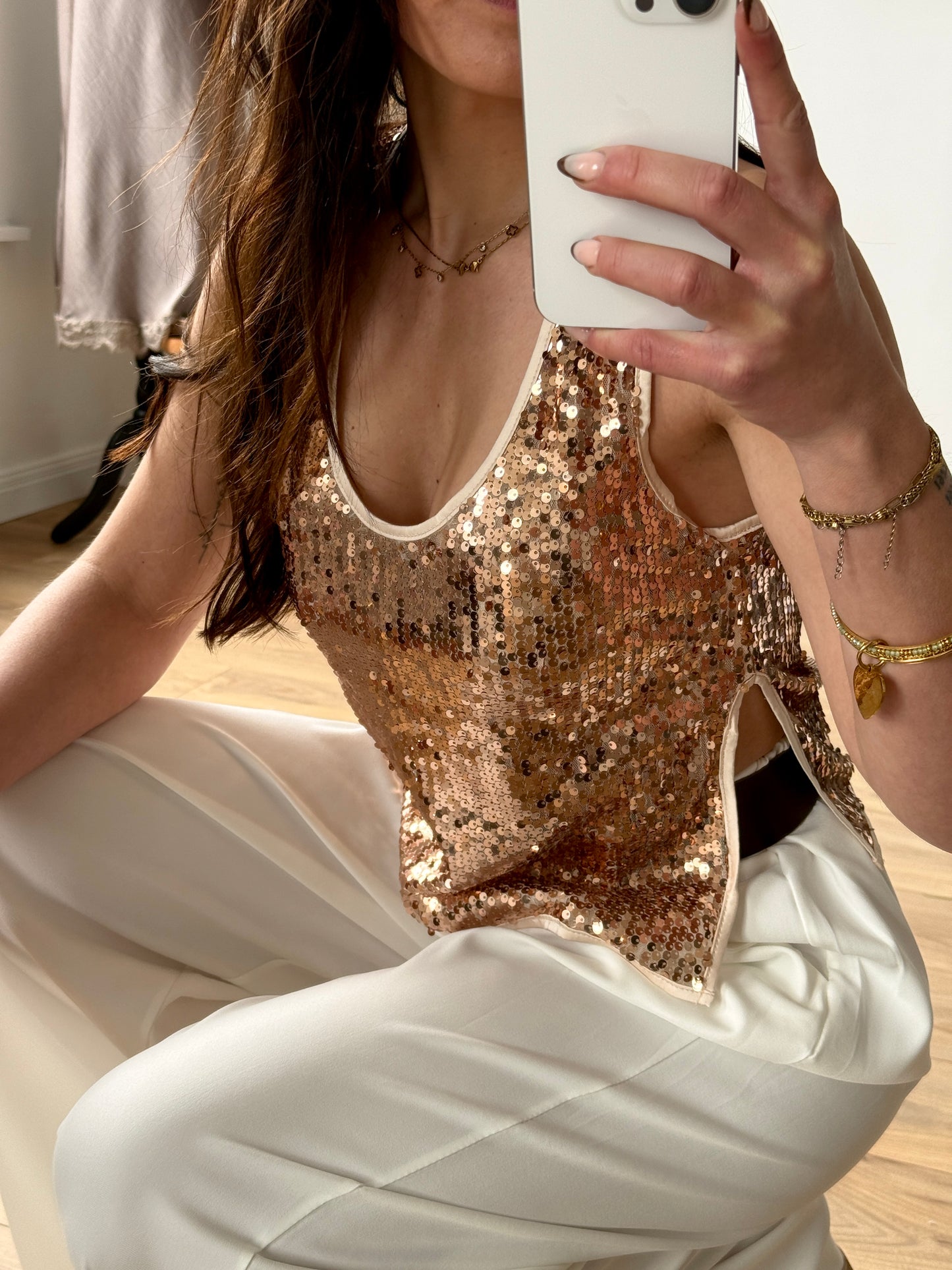 TOP SEQUINS ROSE GOLD