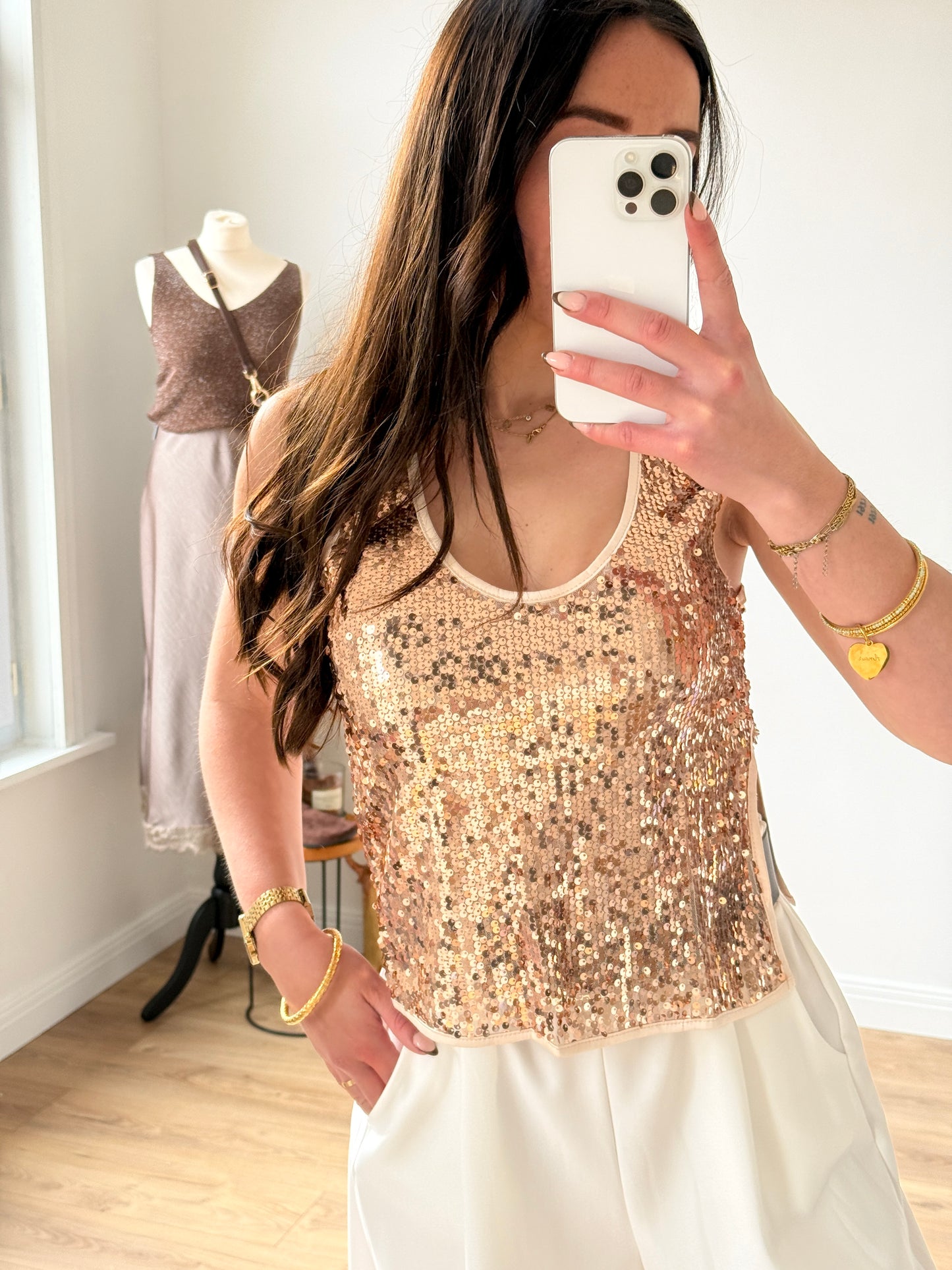 TOP SEQUINS ROSE GOLD