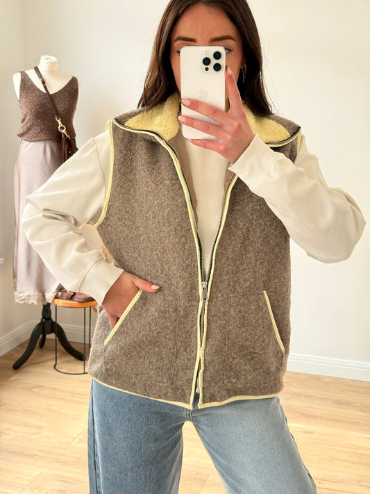 VESTE MARRON & JAUNE