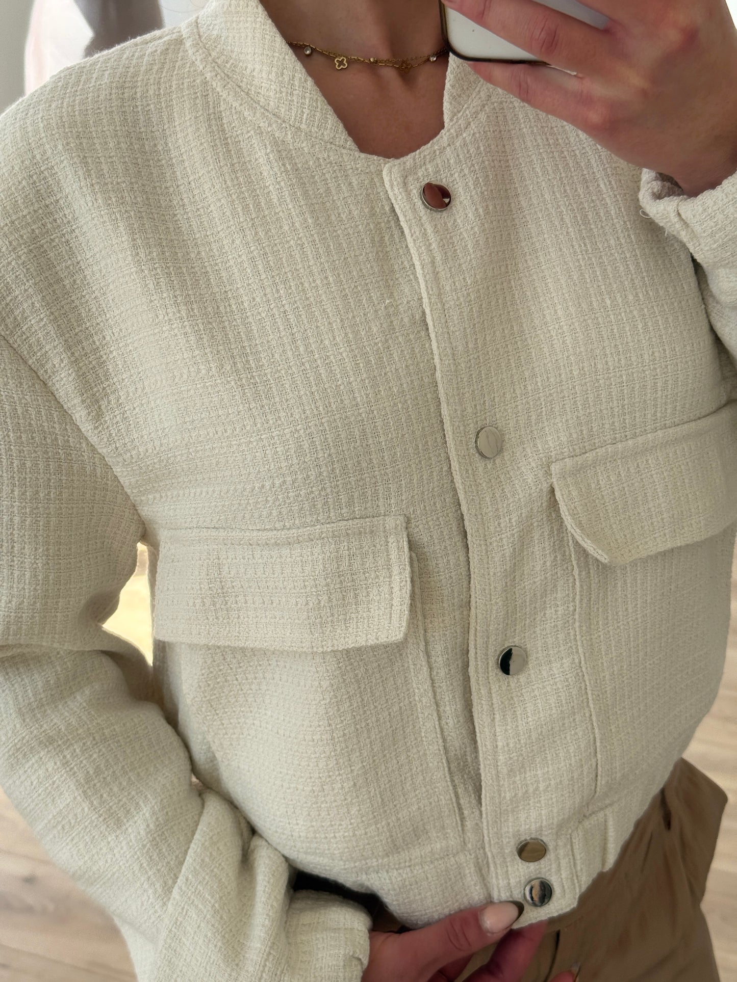VESTE TWEED CRÈME