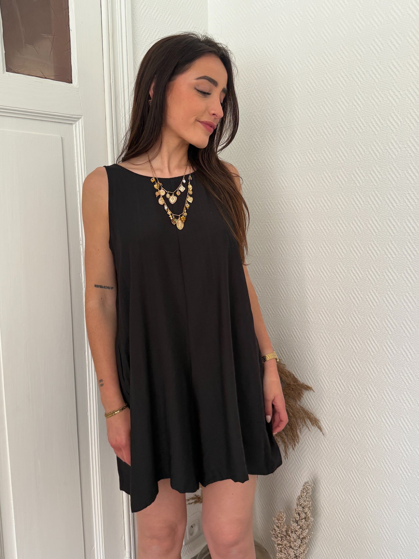 COMBI-SHORT NOIRE DOS NU