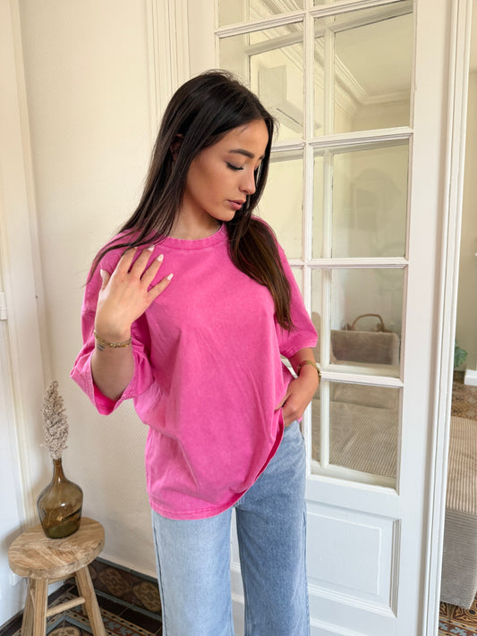 TEE-SHIRT ROSE TECKEL